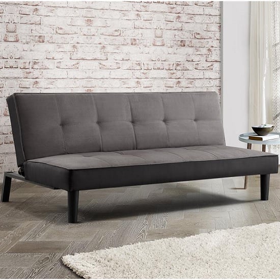 Calvin Velvet Fabric Sofa Bed In Grey